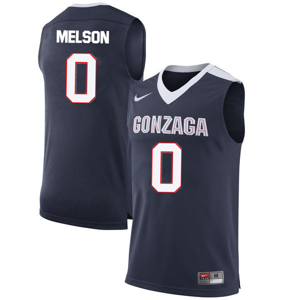 Men #0 Silas Melson Gonzaga Bulldogs College Basketball Jerseys-Navy